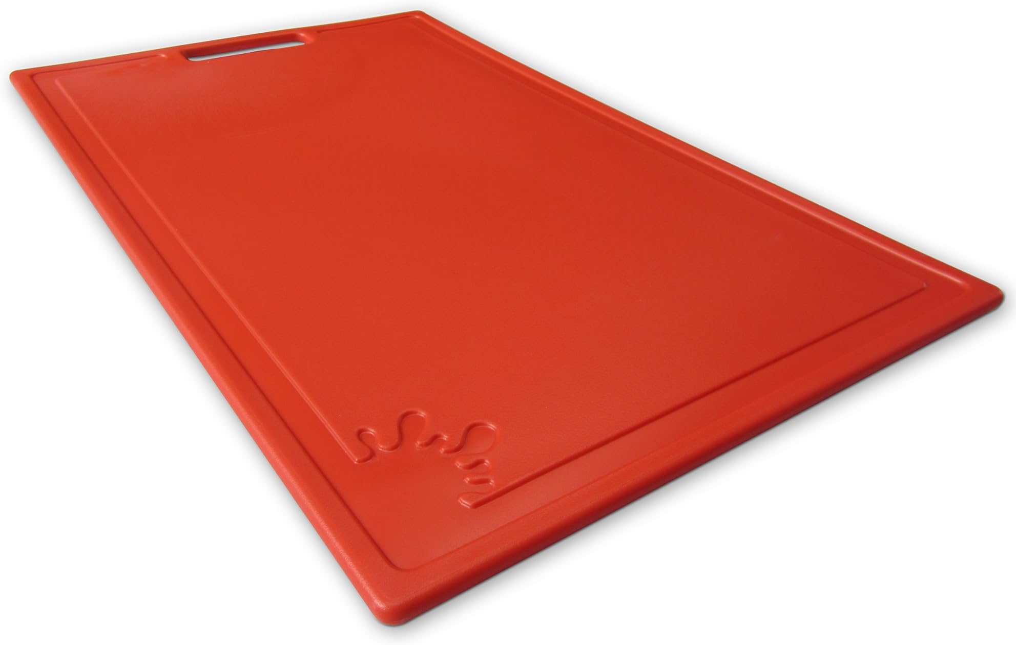 MS Plastics Chopping Board Plastic Non-Slip Feet Cutting Board Dishwasher Safe Antibacterial (Medium, Red)