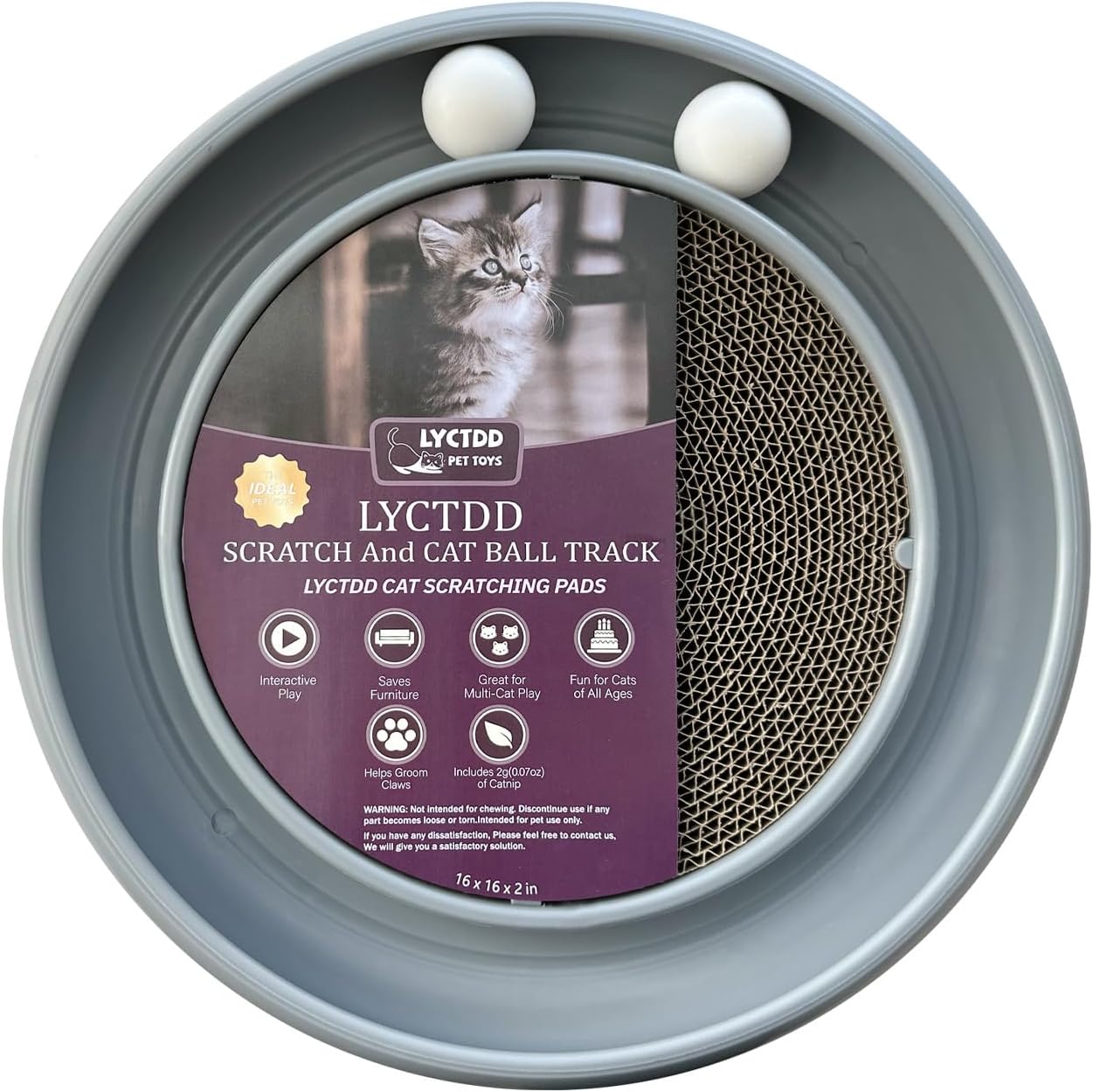 Juguete interactivo para gatos de interior, tabla de rascar para gatos y juego de ejercicios para adultos aburridos en interiores y estimulación