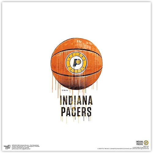 Trends International Gallery Pops NBA Indiana Pacers - Póster de pared de baloncesto por goteo, 12.00 x 12.00 pulgadas, versión sin marco