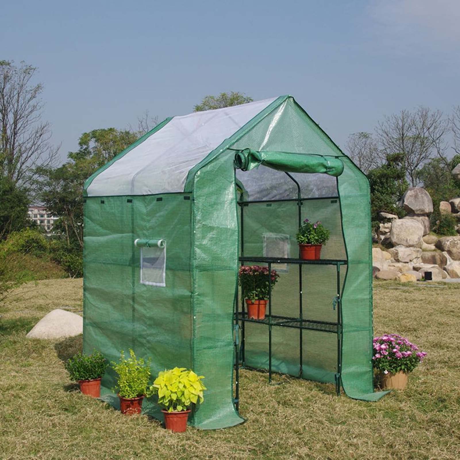 YSUEFIJO Invernaderos Huerto Grandes, Invernadero Jardin Exterior, Invernadero Tunel con Puerta, Invernadero de Lámina, Casa de Tomate, para Cultivo de Plantas Verduras