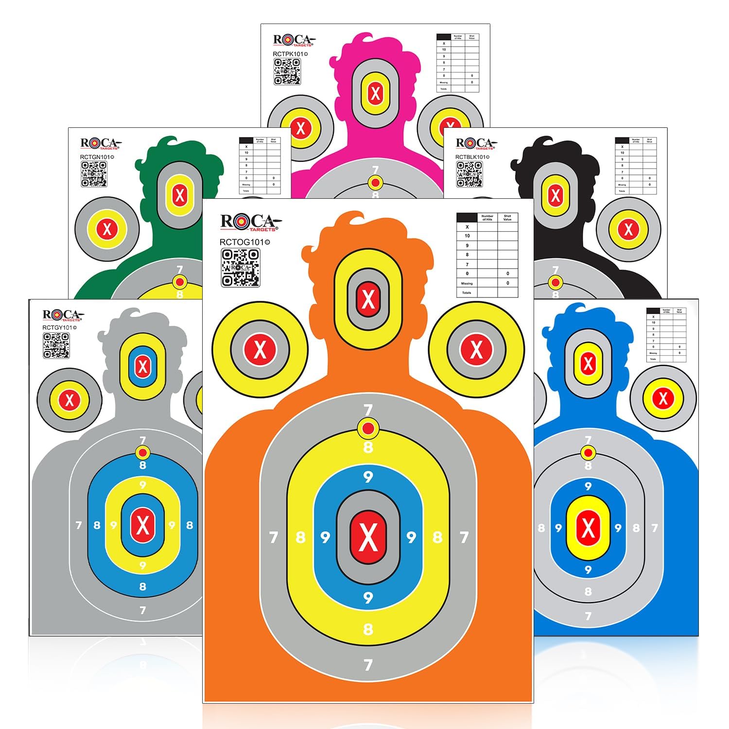 Silhouette Shooting Targets – 23x34 High-Visibility Paper Targets for Shooting Practice, Gun Range Targets for Rifle, Pistol, Archery, BB & Pellet Guns Target Anti-Glare Target Paper – 20 Pack, Orange