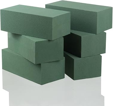Floral Foam Blocks Pack of 6 9 x 4.3 x 3.1 Flower Foam for Flower Arrangements Wet & Dry Florist Foam for Fresh or Artificial Flowers, Crafts, Centerpieces & Floral Supplies - Royal Imports