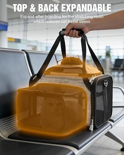 PETUX Top and Side Expandable Pet Carrier for Small — lifestyle photo