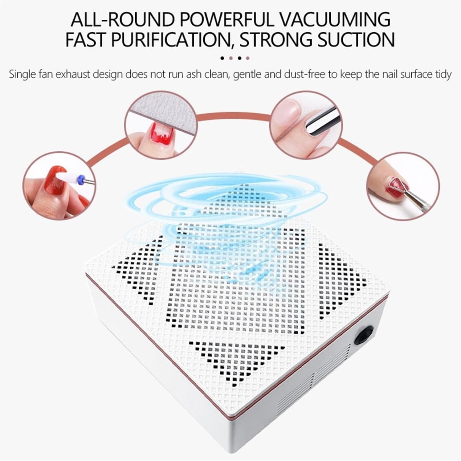 Nail Drill Dust Collector Washable Filter Suction Low Noise Vacuum Cleaner Extractor Manicure Salon Tools Hood for Professional Table Fan