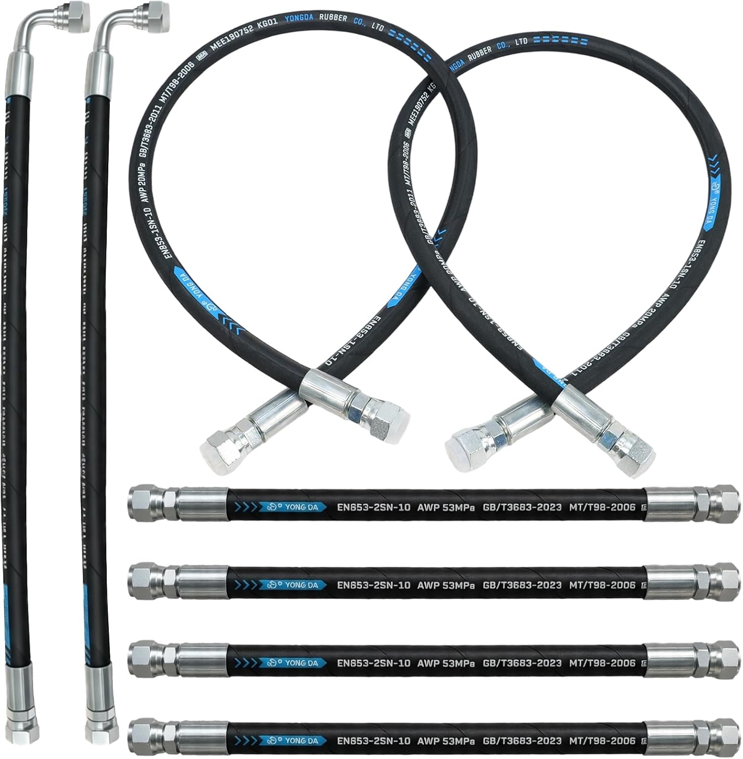 7J303-76610 75535-66620 7J999-95562 Hydraulic Hoses Kit Fit for Kubota LA350a, LA401, LA402, LA402-1, Front Loader Hose Kit Hydraulic Hose Include Boom & Bucket Cylinder Hoses