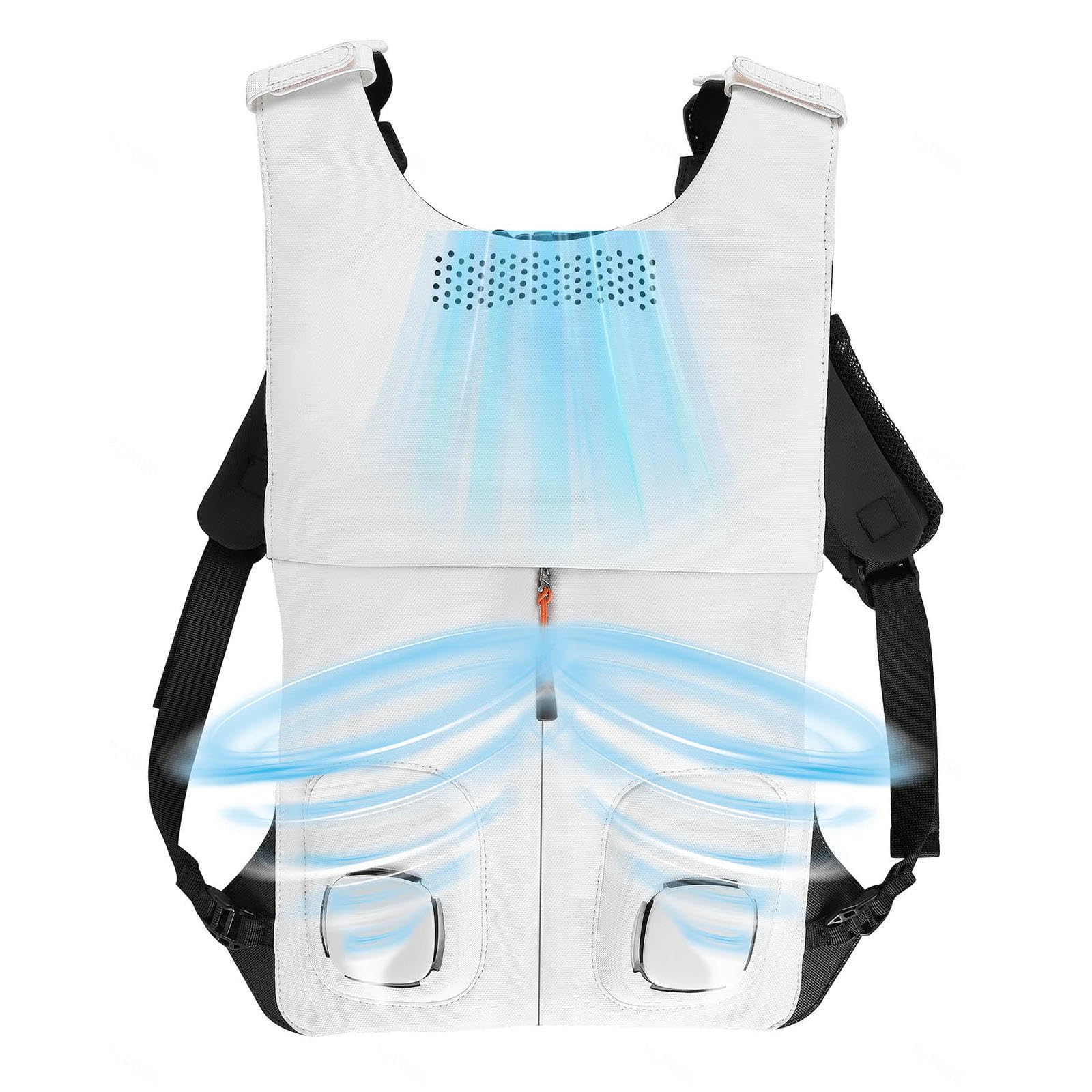 Kamizelka chłodząca z wentylatorami z 2 wentylatorami + 1Gel Cooling Main Unit, letnia kamizelka chłodząca Bateria zasilana wentylatorem do pracy, wędrówki i wędkowania w cieple