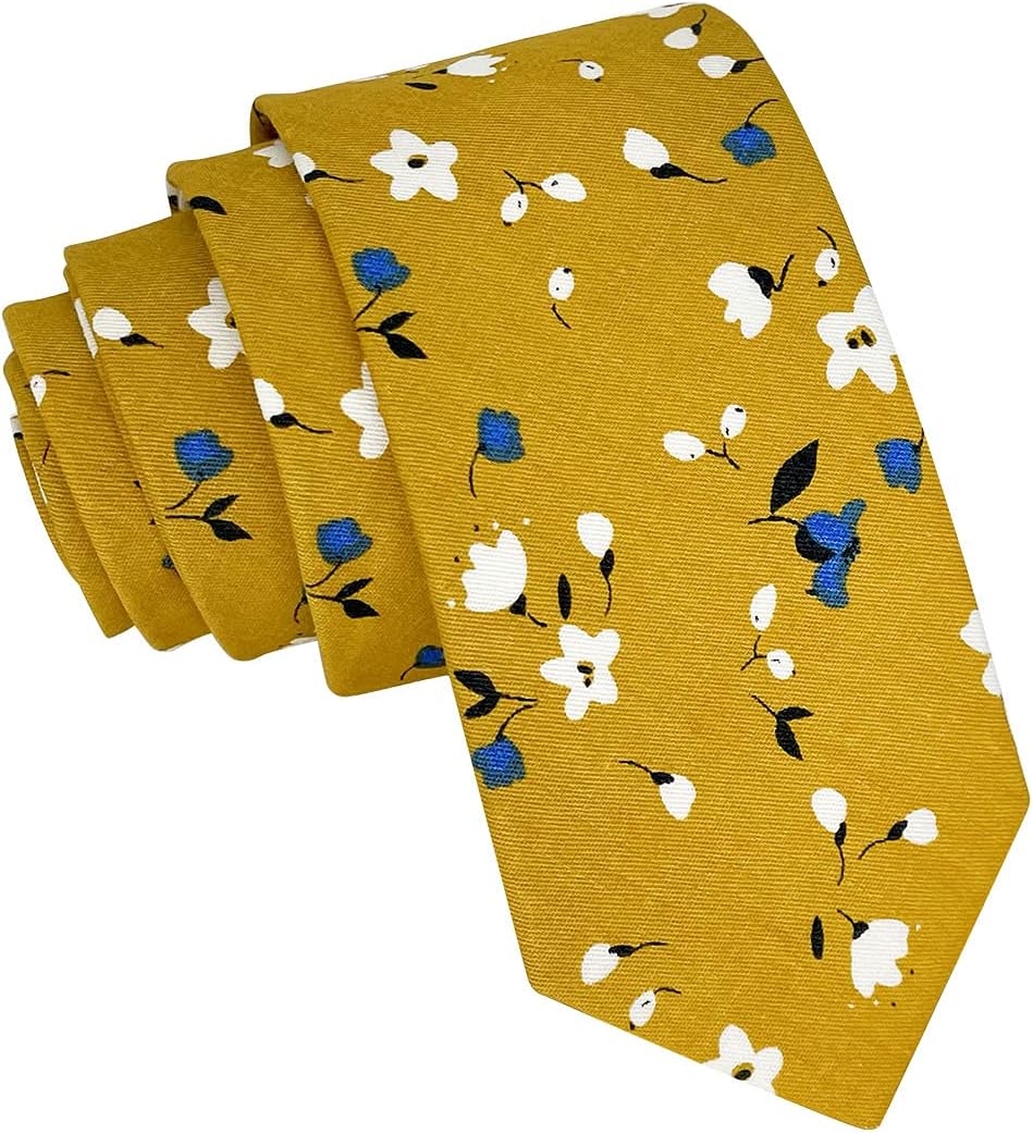 Mens Cotton Necktie Skinny Tie for Men