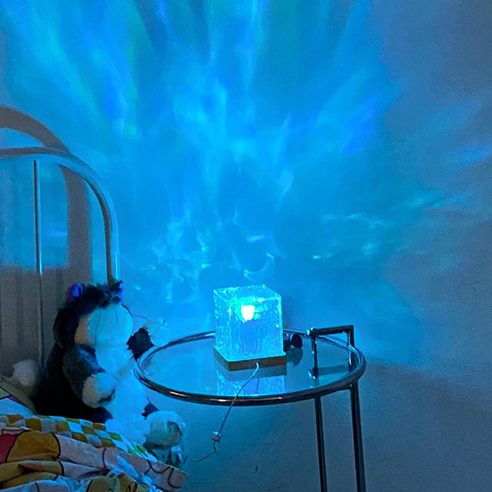UBERSWEET® LED Night Light Projector, Rotating Water Ripple Night Light for Room Home, LED Night Light Table Atmosphere Lamps, 2023 Gifts (16 Color Dimming Remote Switch)