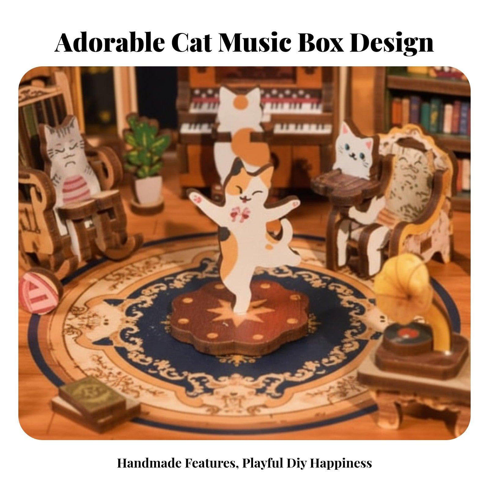 Buy URJIX® DIY Cat Gathering Music Box, Three-Dimensional Assembly