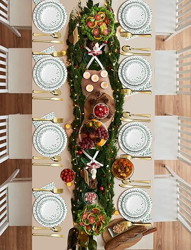 Miniatura 5 de 141 piezas de suministros de fiesta de puntos verdes, juegos de decoración de fiesta desechables incluyen platos de papel, servilletas, vasos,