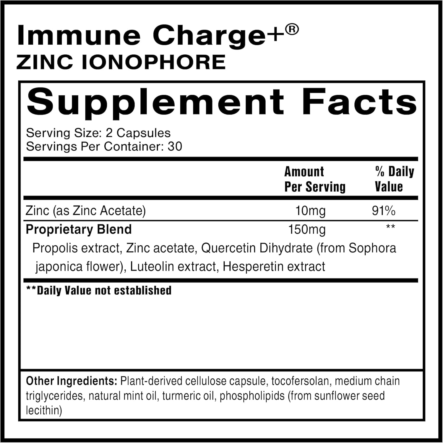 Quicksilver Scientific Immune Charge+ Zinc Ionophore, Luteolin, 60 Capsules — Amazon image 2