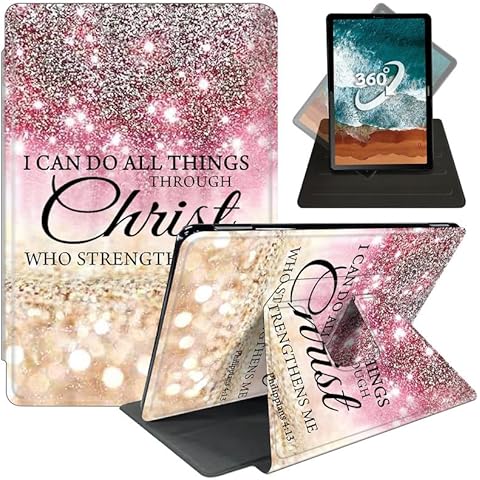 FUYOCWE for Kindle Scribe 10.2 inch Tablet Case (1st Generation,2022 Release),360 Degree Rotating Stand Smart Cover for Amazon Kindle Scribe 1st Gen 10.2" E-Reader-I can do All Things Through Christ Cover