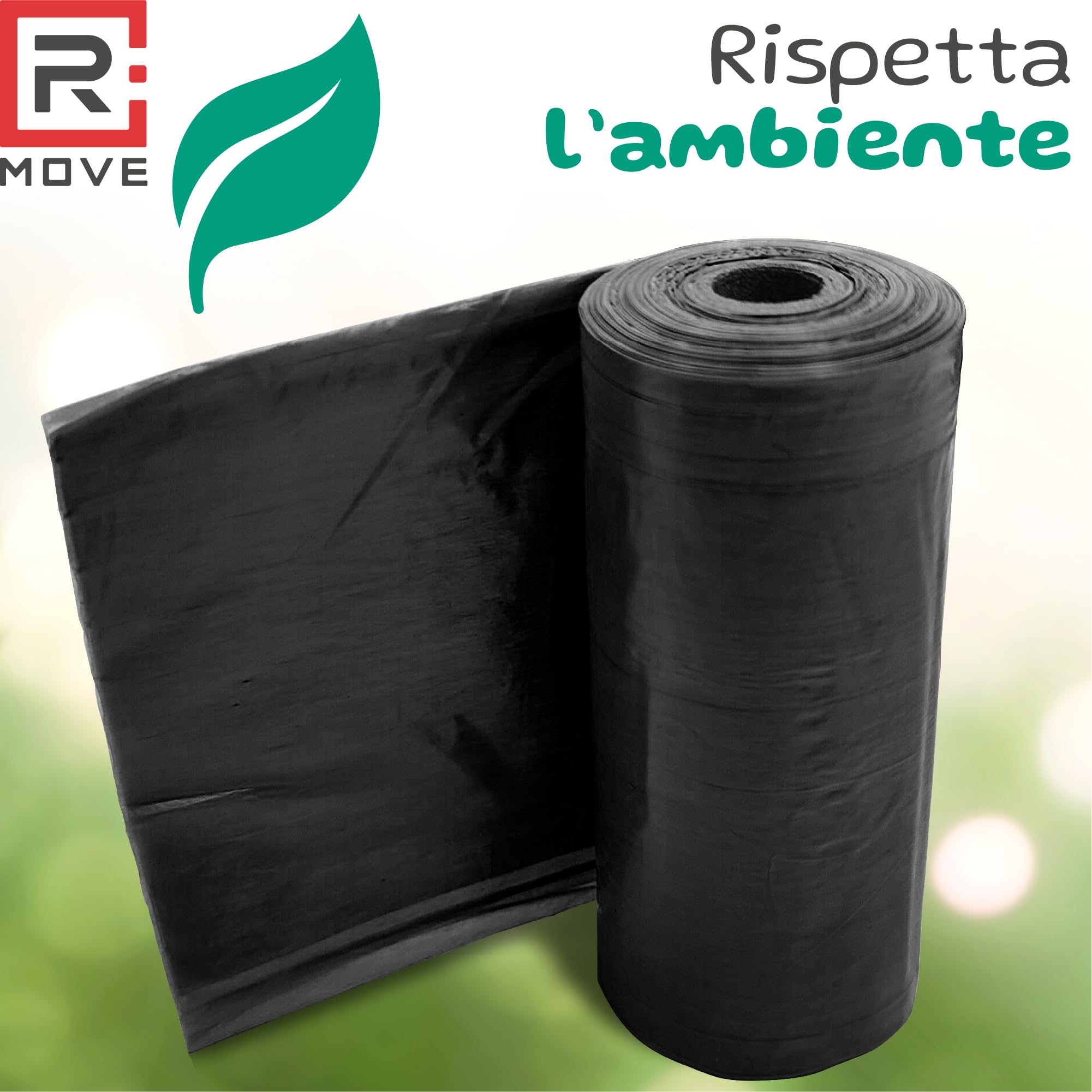 R MOVE Sacchetti Cane Cacca 810 pz (54 Rotoli) - Sacchettini Igienici per Cani, bustine per cani, dog poop bags resistenti antiforatura, 30x23 cm 2,5 Litri compatibili con tutti i porta rotoli