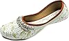 Chandrakala Payal Mojaris for Women, Flats Punjabi Jutti Embellished Khussa WF154-P