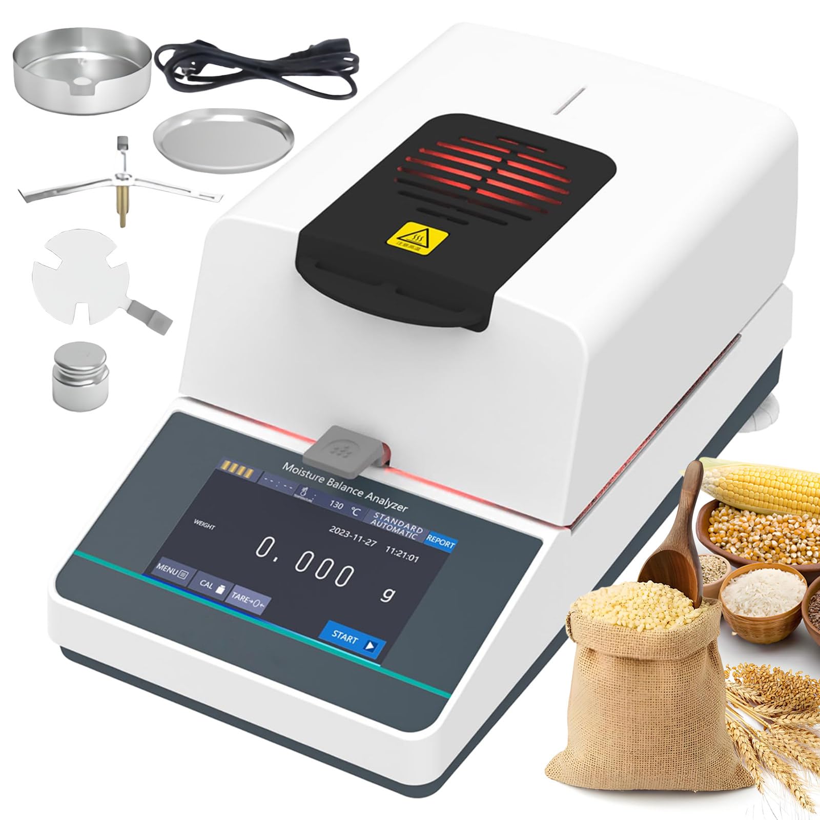 Analizzatore di Umidità Digitale MBA1102 110g 0.01g Alogeno Touch Screen RS232