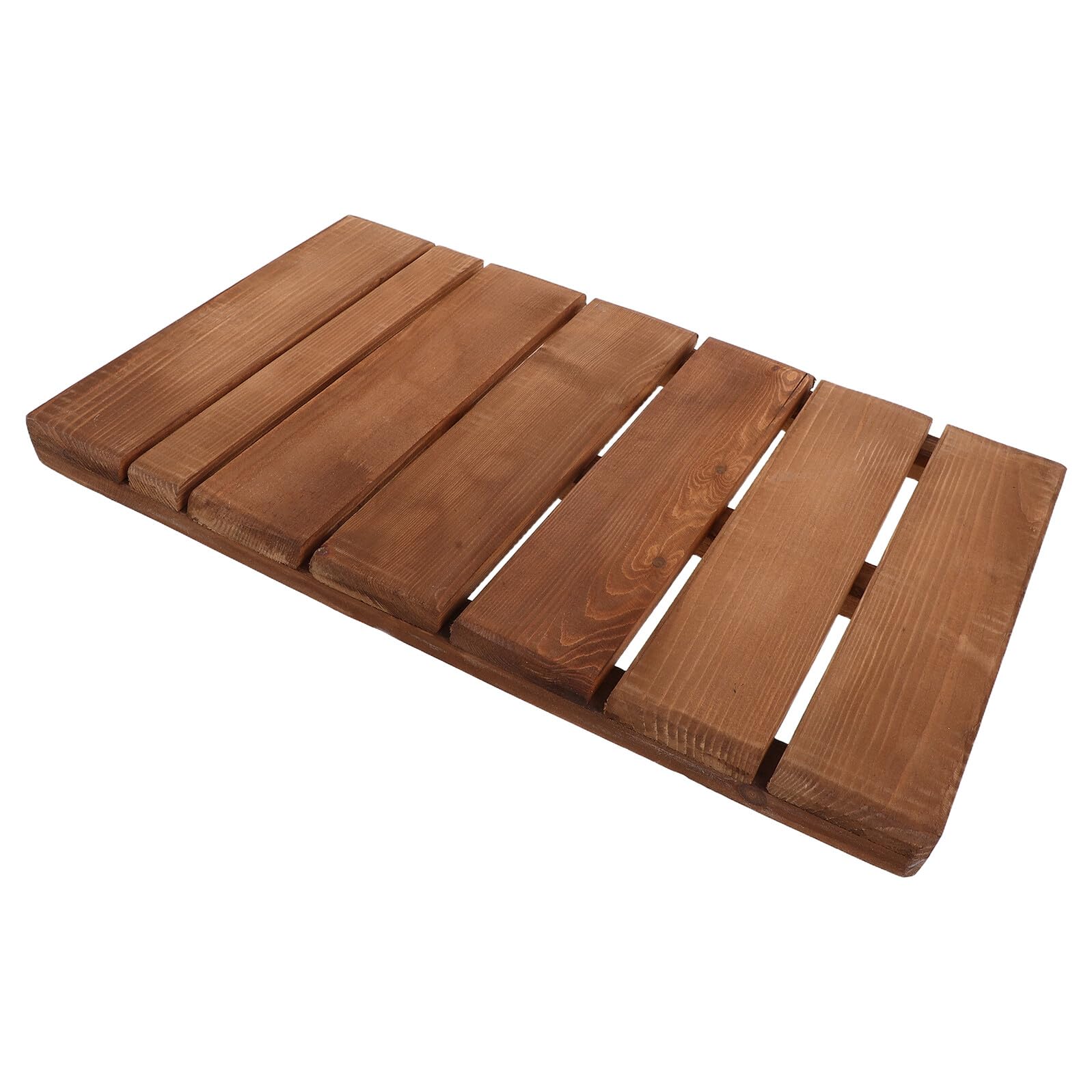 Toyvian Alfombra de Suelo para Bañera Antideslizante de Madera Maciza de Teca 30x50 Cm, Esterilla de Baño para Ducha y Sauna, Felpudo Resistente para Personas Mayores y Accesorio de Baño
