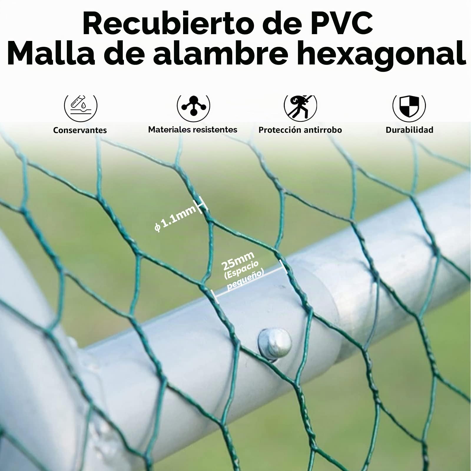 NAIZY Gallinero de Exterior Grande Animales Corral con Techo de Protección Solar de PE y Cerradura para Jaula para Pollo Jaula para Pájaros Jaula para Mascotas Acero Galvanizado (3x2x2m)