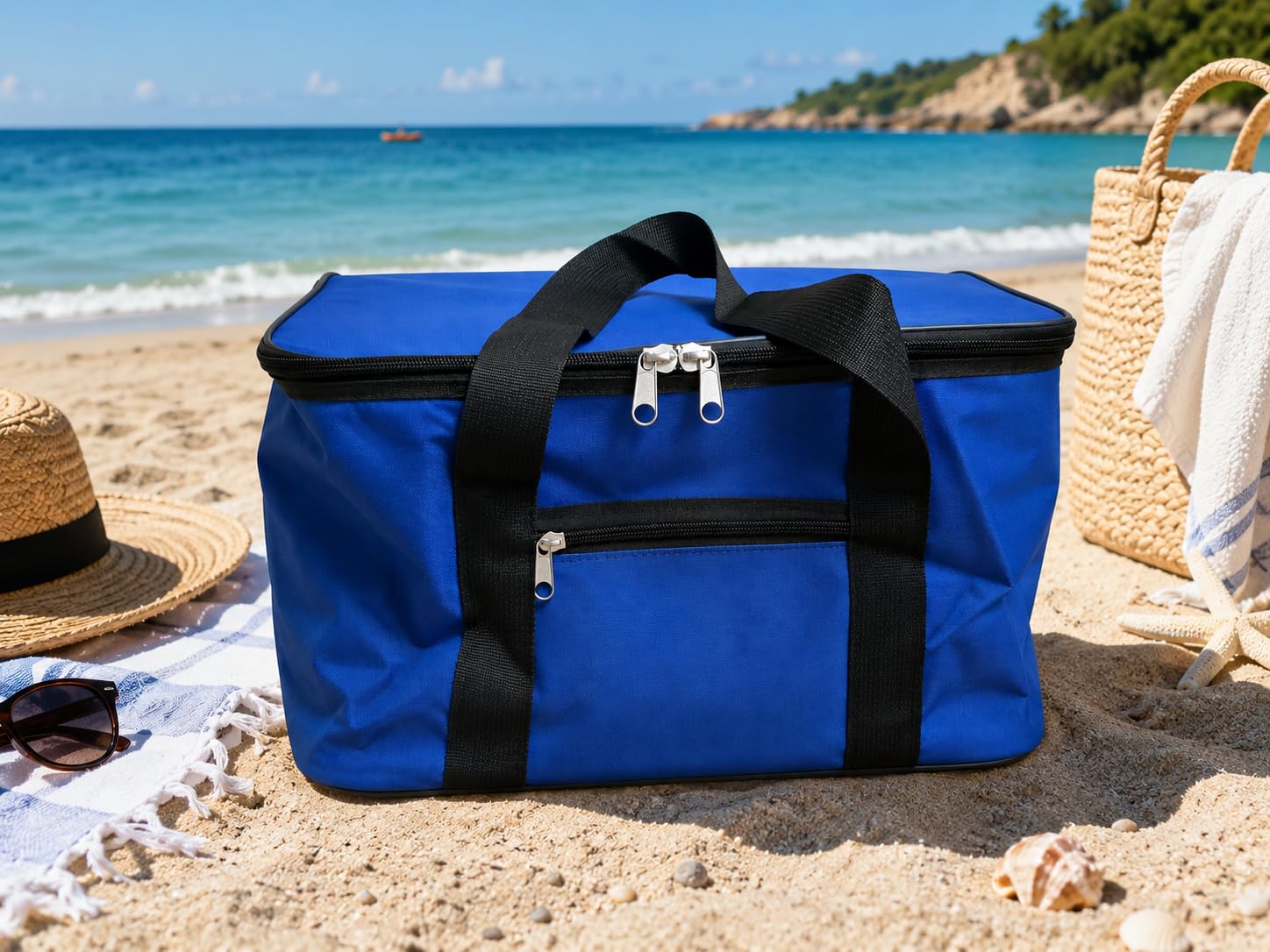 DORDOİ Mavi Renk 22 Litre Termal Piknik ve Taşıma Çantası – Su Geçirmez Kumaş, Kalın Yalıtımlı İç Kaplama, 2 Bölmeli Soğuk-Sıcak Tutucu Çanta (39x27x23 cm)