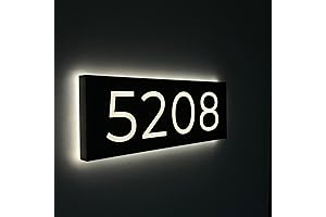 Custom Solar Backlit House Address Sign for Outside