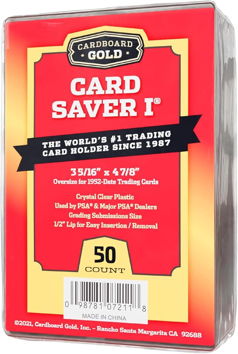 Card Saver 1 - Portatarjetas semirrígidos - 50 unidades | Envíos de calificación PSA BGS SGC, protectores de polipropileno sin ácidos, fundas de béisbol comerciales, compatibles con almacenamiento de carpetas