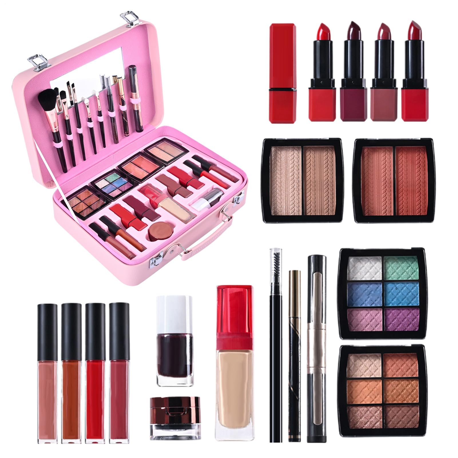 Trousse De Pour Femmes Palette Cosmétique Portable | Set De Portable Pour Débutant Pour Déguisement Adolescents Femmes Mères Grands-Mères Anniversaire Spectacle