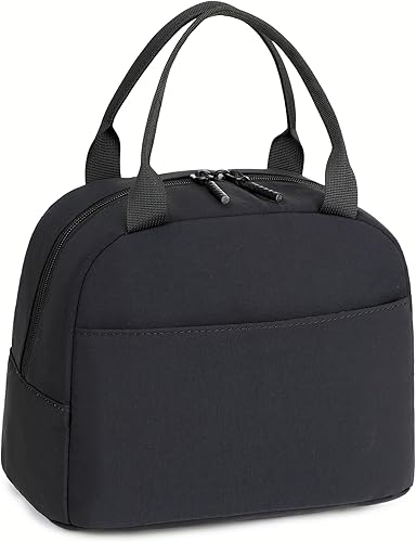 Miniatura 19 de LEDAOU - Caja de almuerzo para mujer, bolsa de almuerzo aislada, bolsa de mano de corduroy, bolsa de almuerzo a prueba de fugas, estuche de almuerzo