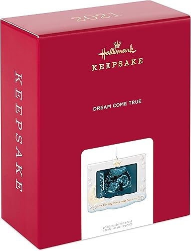 Miniatura 3 de Hallmark Keepsake Adorno de Navidad 2021 con fecha de año, marco de fotos Dream Come True Sonogram, porcelana