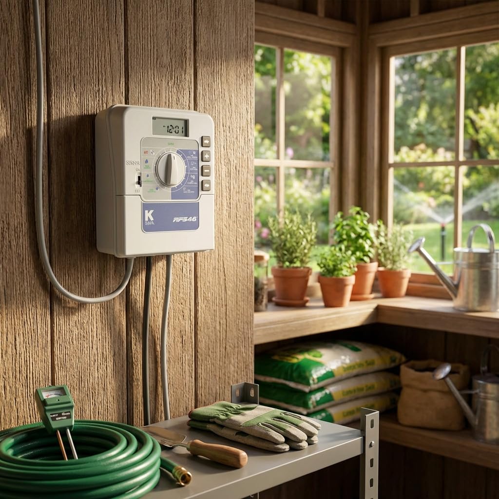 Suinga Programmatore Irrigazione RPS46 4 Zone Interno K-Rain | Irrigazione automatica per giardino | Timer per irrigazione elettrica