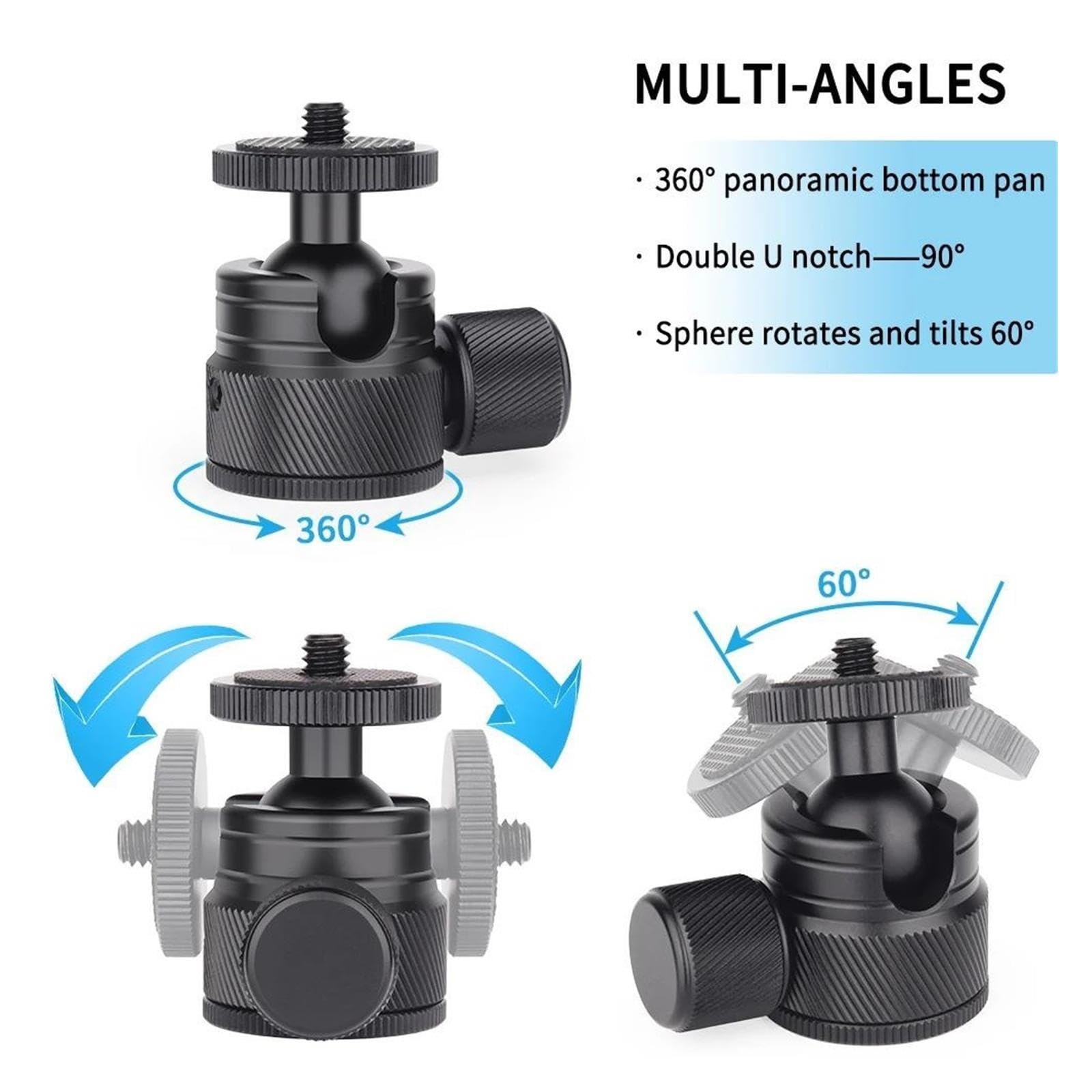 Testa a sfera a 360° a basso profilo in metallo CNC C19