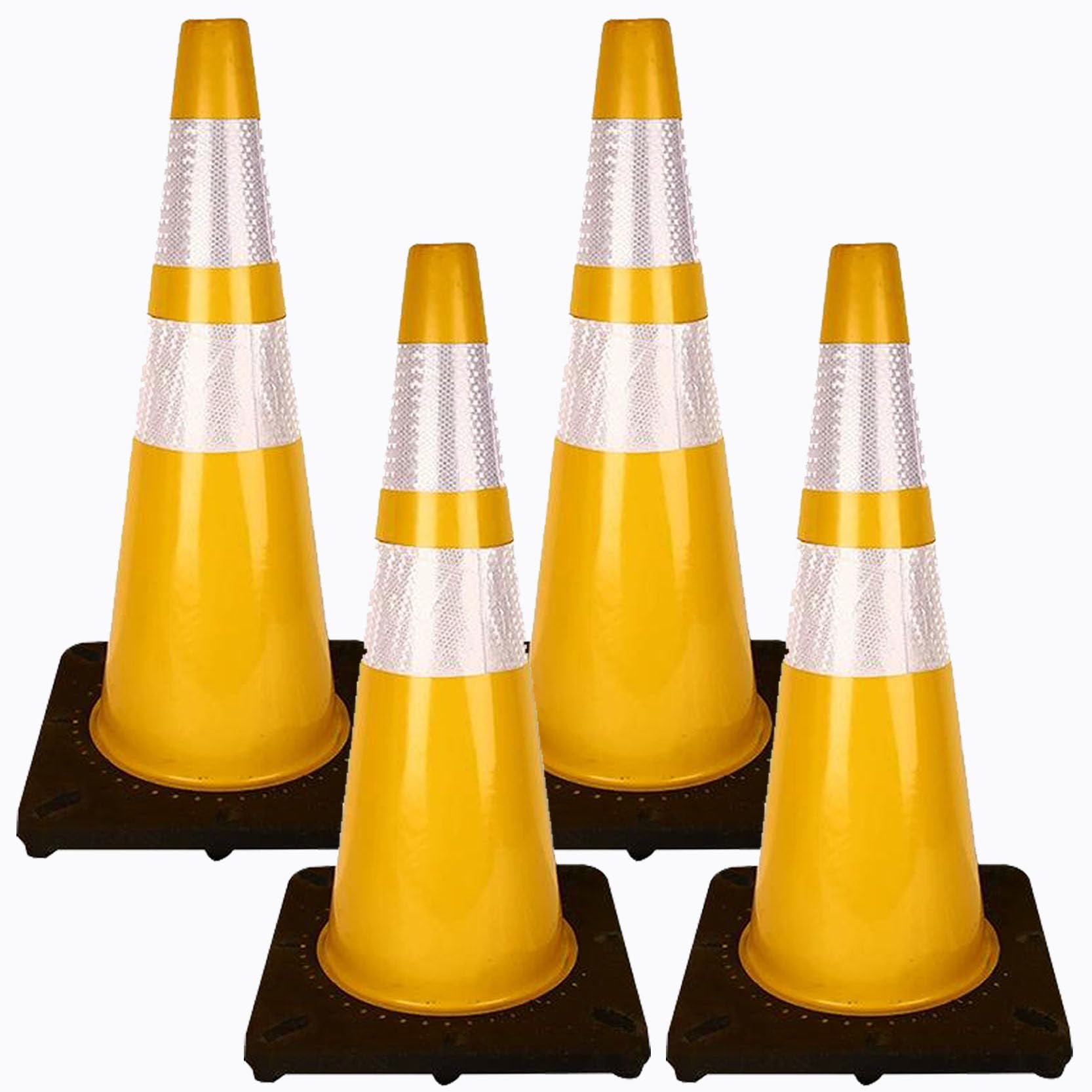 Cono de Tráfico Reflectante Cono Delimitador de Tráfico Ajustable,Barrera de Seguridad Vial,Conos de Seguridad para Construcción,Entradas de Vehículos(Color:4pack)