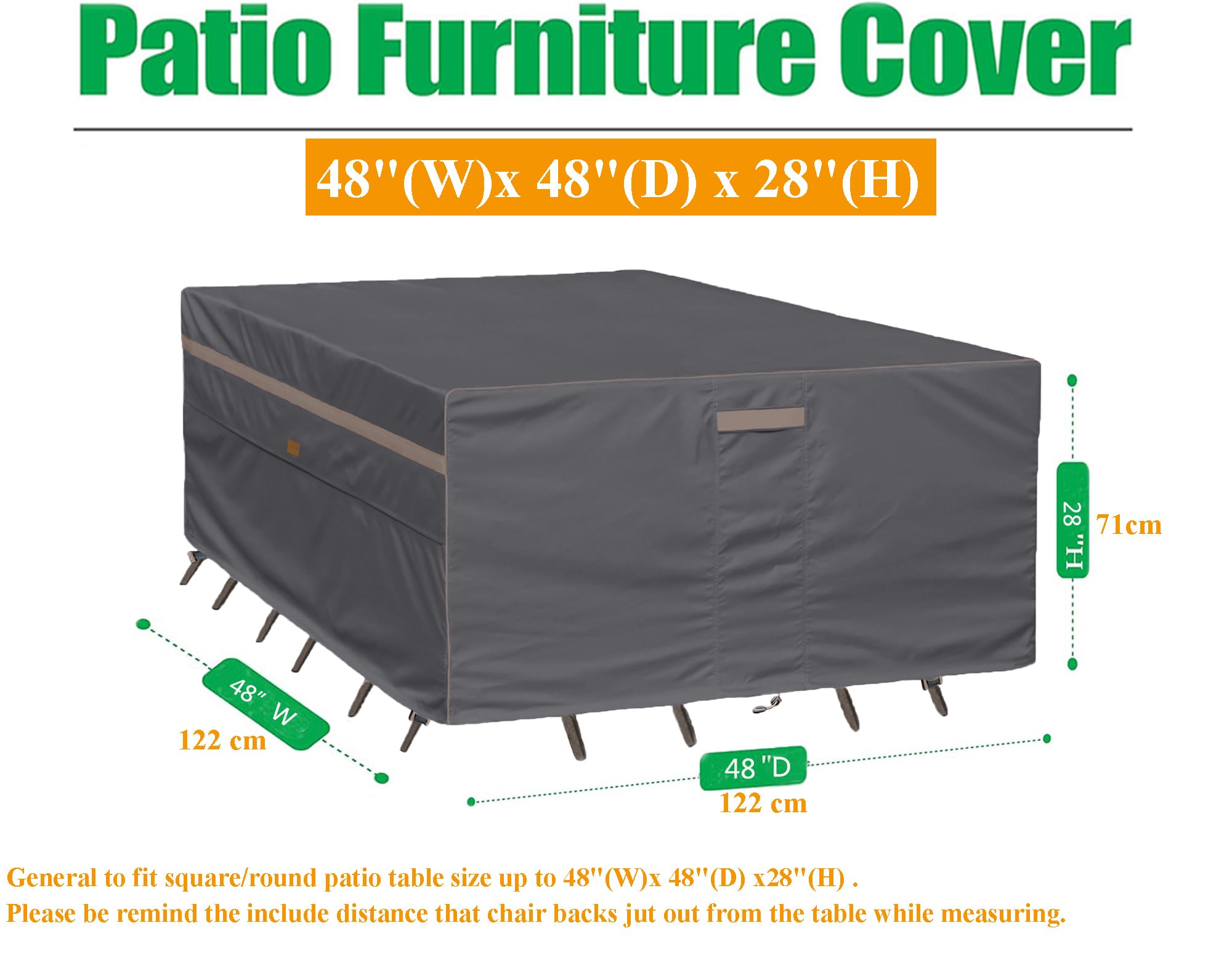 Funda Impermeable Para Muebles De Jardín – Tela Oxford 600D, Anti-UV, Con Salidas De Aire Y Cordón Ajustable