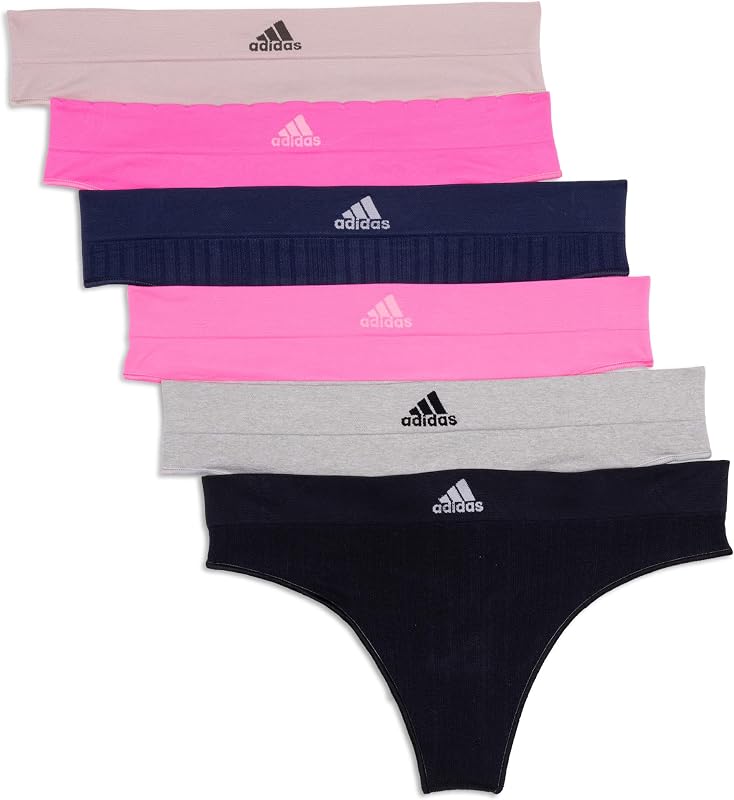 adidas womens Seamless Thong Underwear 3-pack