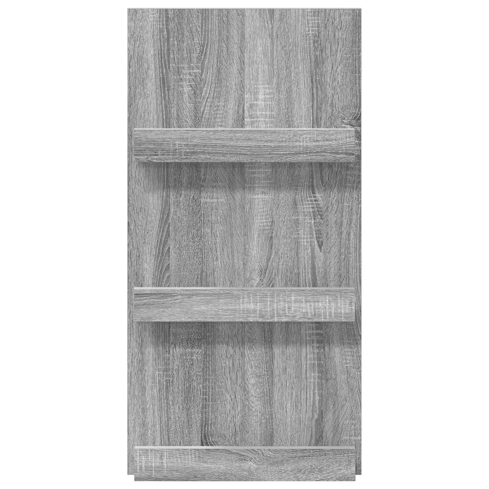 Portariviste in legno grigio, 51 x 11 x 102 cm, design moderno, libreria rettangolare sottile per soggiorno e ufficio, facile da pulire