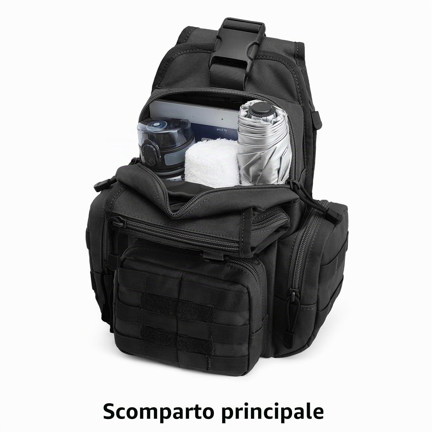 G4Free Borsa tattica sul petto Military Borsa a tracolla Chest Sling Pack Molle Army Crossbody Bag Militare Borsa a tracolla Singola Strap Zaino per Viaggi Escursioni Campeggio Trekking