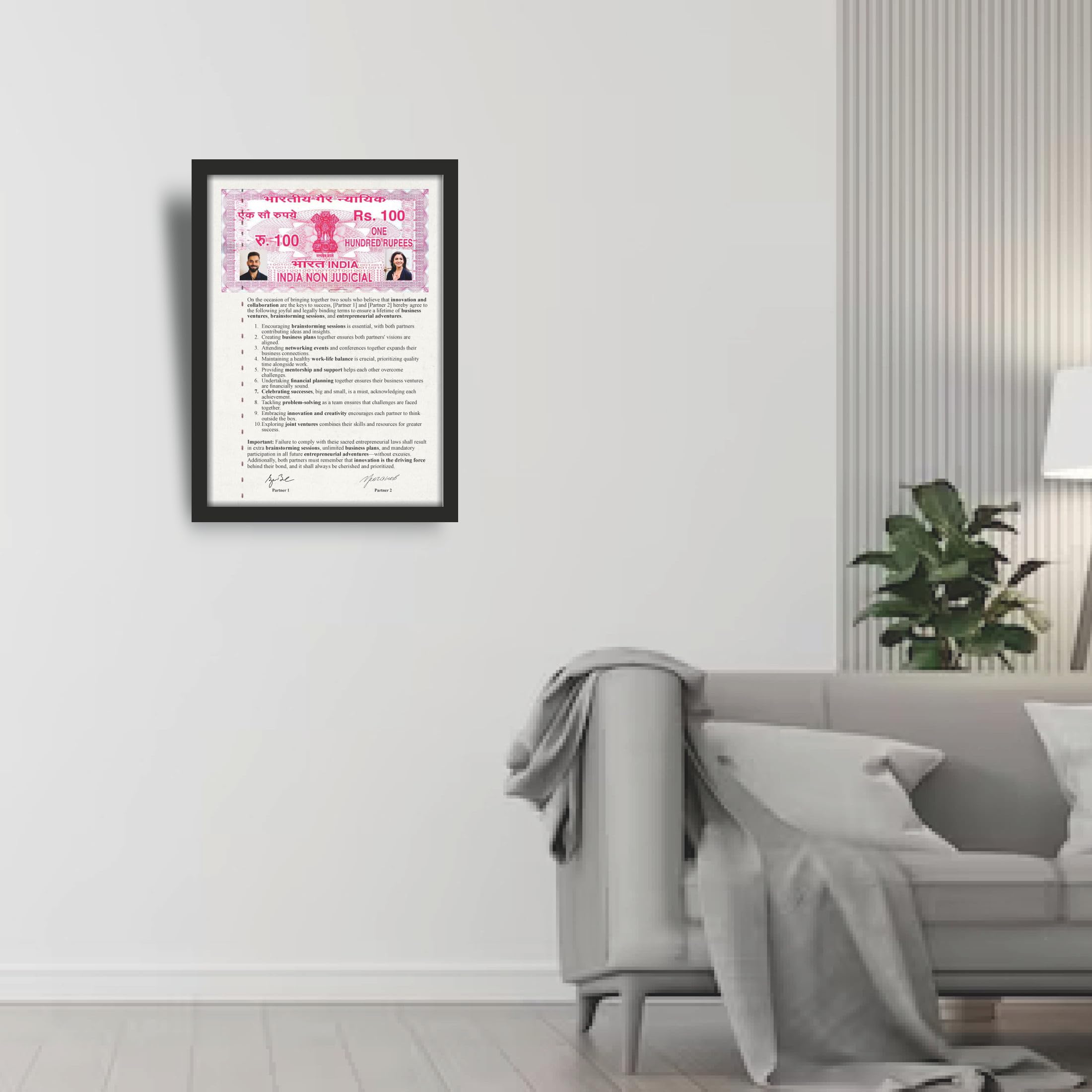 Entrepreneur Couple Relationship Contract Photo Frame – 9.25 x…