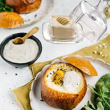 英國銀器　ガラス中皿付き　蓋付き　バターディッシュ Amazon | ZOOFOX ガラスバターディッシュ 2個パック 小さなガラス