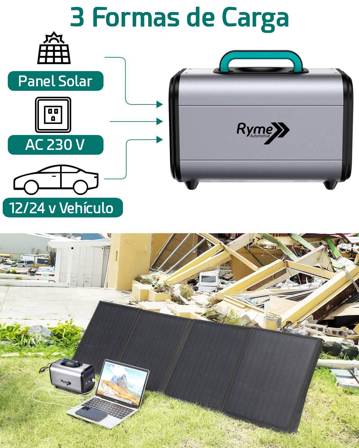 Etna VolcanoBat 384Wh/120000mAh Accumulatore di energia a onda sinusoidale pura con batteria LiFePO4, uscite AC/DC/USB-C/Auto, campeggio, caravan, camper