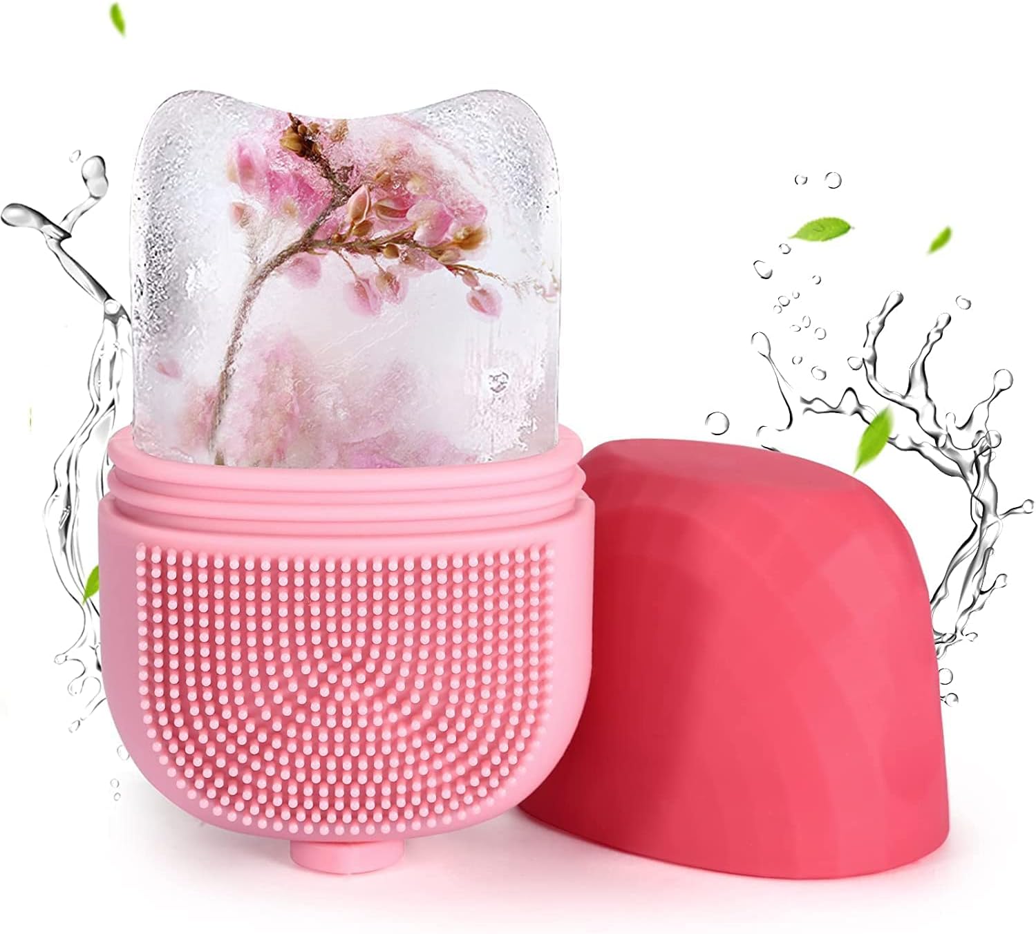 Navya Export Skin Scrubber With Ice Roller For Face,3 IN 1 Ice Roller for Face Massager, Face Ice Roller with Face Scrubber and Makeup Brush Cleaner for Glowing Skin(Multicolor)