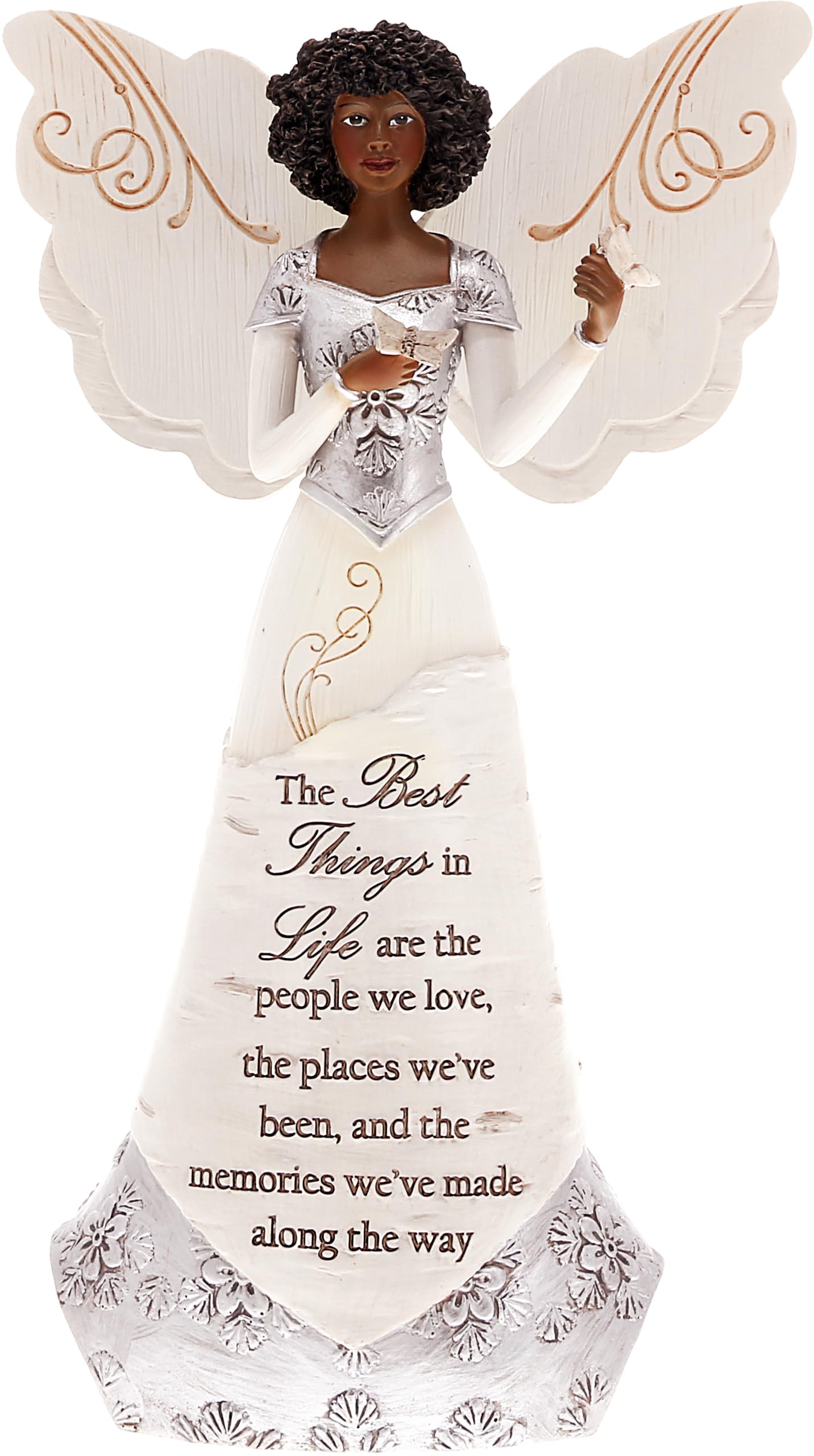 Pavilion Gift Company - The Best Things in Life - 8 Ebony African American Angel Figurine Religious God