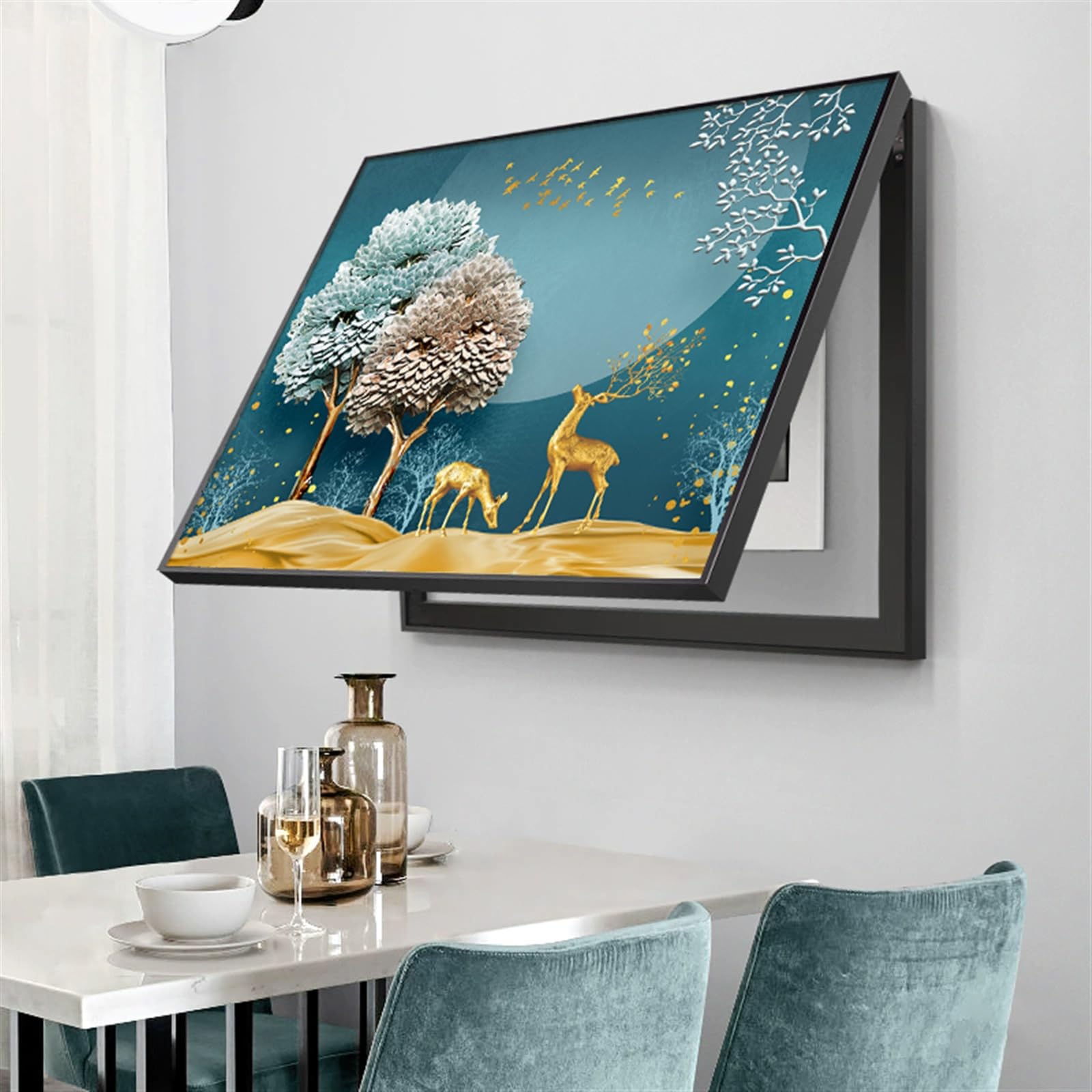 Générique A01,60 * 80cm, Cache Compteur Electrique Mural,Compteur Électrique Tableau Électrique Cacher,Couvercle De Boîte Électrique Peinture Décorative, Décoration Tableau Électrique Peintures