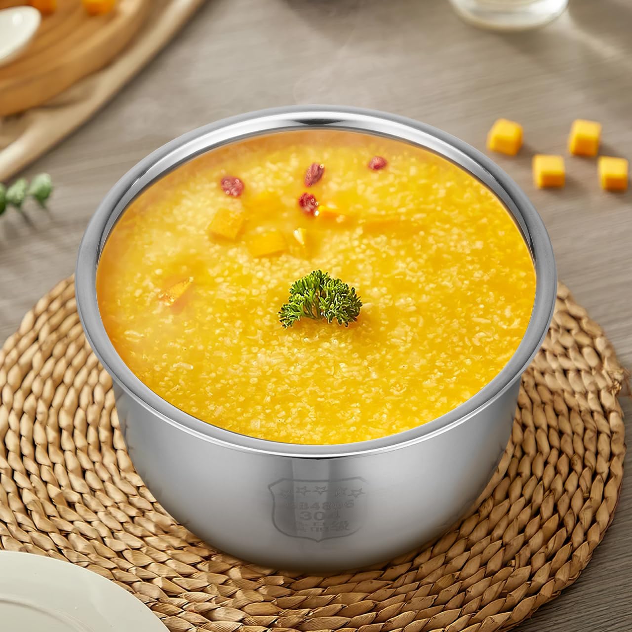 Ciieeo Inner Cooking Pot Universal Inner Pot Stainless Steel Inner Pot Rice Cooker Supply (Higher Bottom)