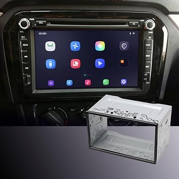 2DIN Car Radio Mounting Frame Universal Double DIN Metal Frame for VW Passat B5/Jetta/Golf MK4/Polo/Sharan Compatible with 2 DIN Radio/DVD/GPS