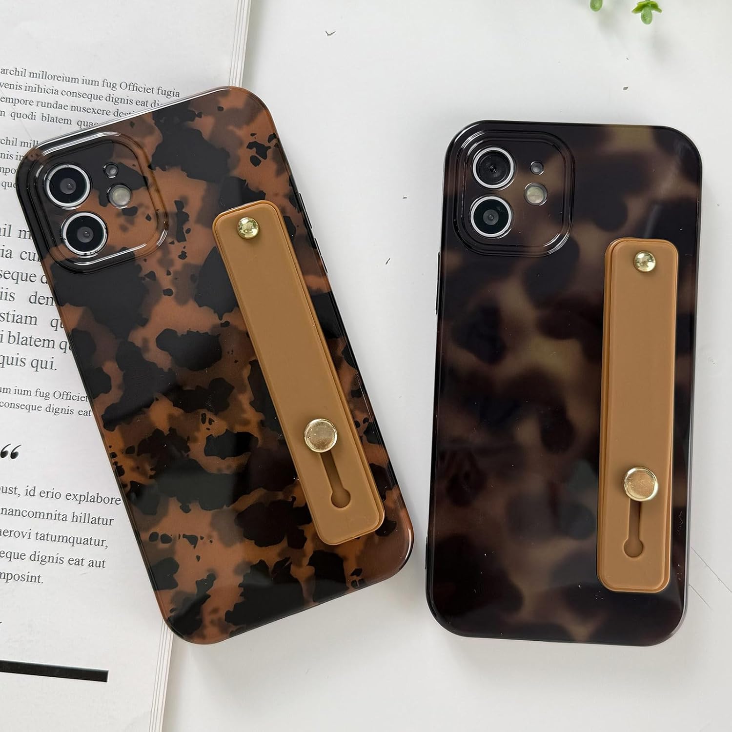 LAPOPNUT for iPhone 11 Case with Wrist Strap, Cheetah Leopard Tortoise Shell Print Shockproof Soft TPU Protective Case Women Girls, Slim Anti Scratch Cover for iPhone 11 6.1 Inch,Brown - Image 6