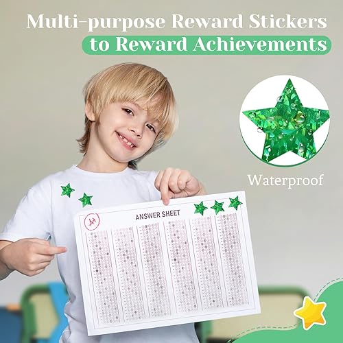 Miniatura 66 de 500 calcomanías de estrellas multicolor para recompensas infantiles, calcomanías holográficas de estrellas de 1 pulgada para bricolaje, Colorido