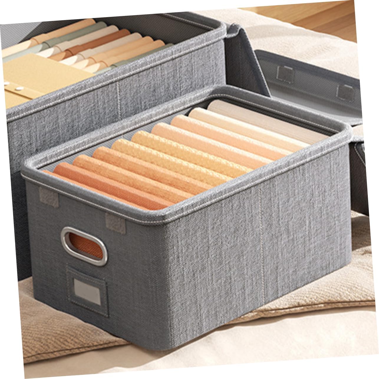 Clothes Storage Organizer Capacity Foldable Storage Bin with Lid Lightweight Design for Bedroom Closet and Under Bed