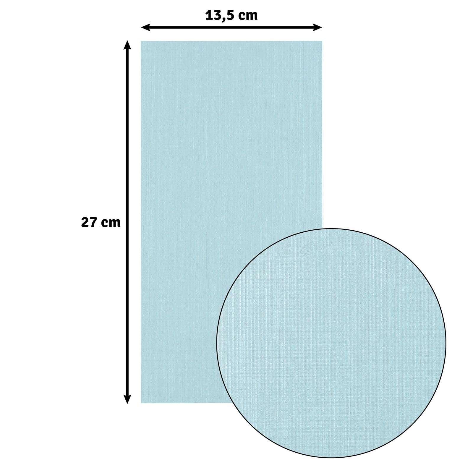 Florence Linen Cardstock 10.6 x 5.3 Inches Blue (Ocean), 100 Sheets of 250 GSM Coloured Paper - Image 2