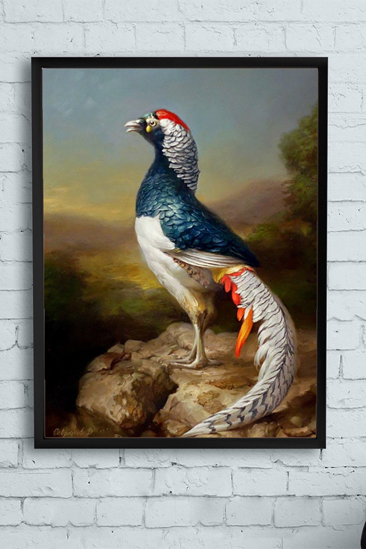Postermanya (pster11863) Kuş Sanatsal Çerçeveli Tablo (50x70cm)