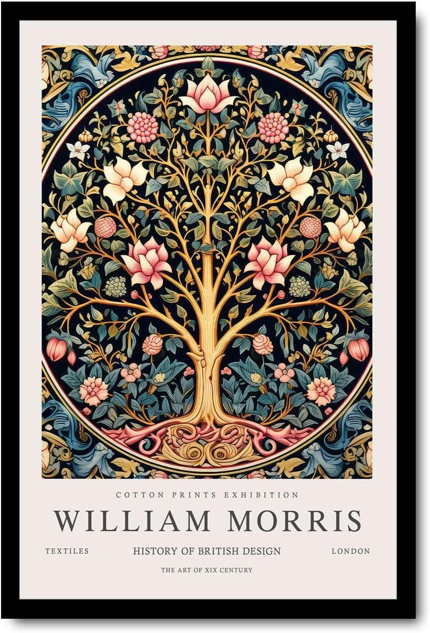 Art Mural William Morris Toile Vintage pour Decoration Salon Tendance