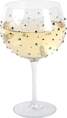 Pavilion Gift Company Black Gem Stones-Birthday - Copa de vino con tallo de 24 onzas