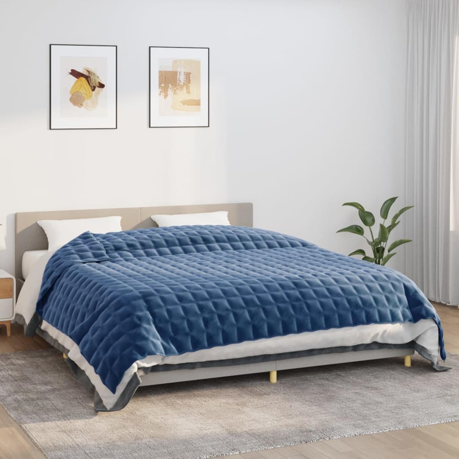 ZEYUAN Coperta Ponderata Blu 220x260 cm 11 kg Tessuto,Coperte da Letto,Coperta Ponderata,Coperta ponderata Benessere Antistress-350802